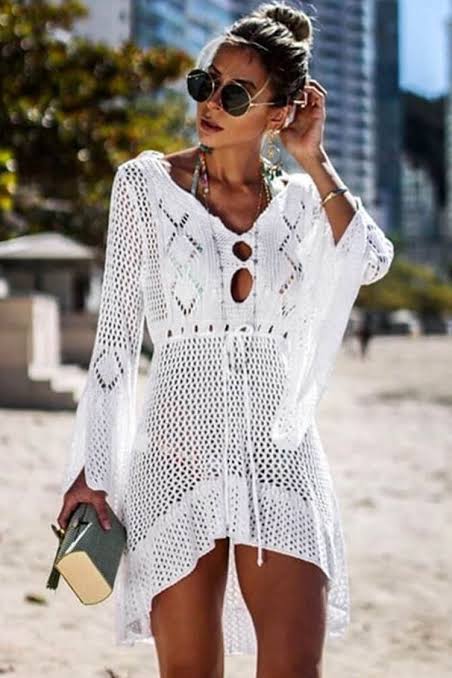 16 Beach Chic Outfits - One-Piece and Knit Cover-Up