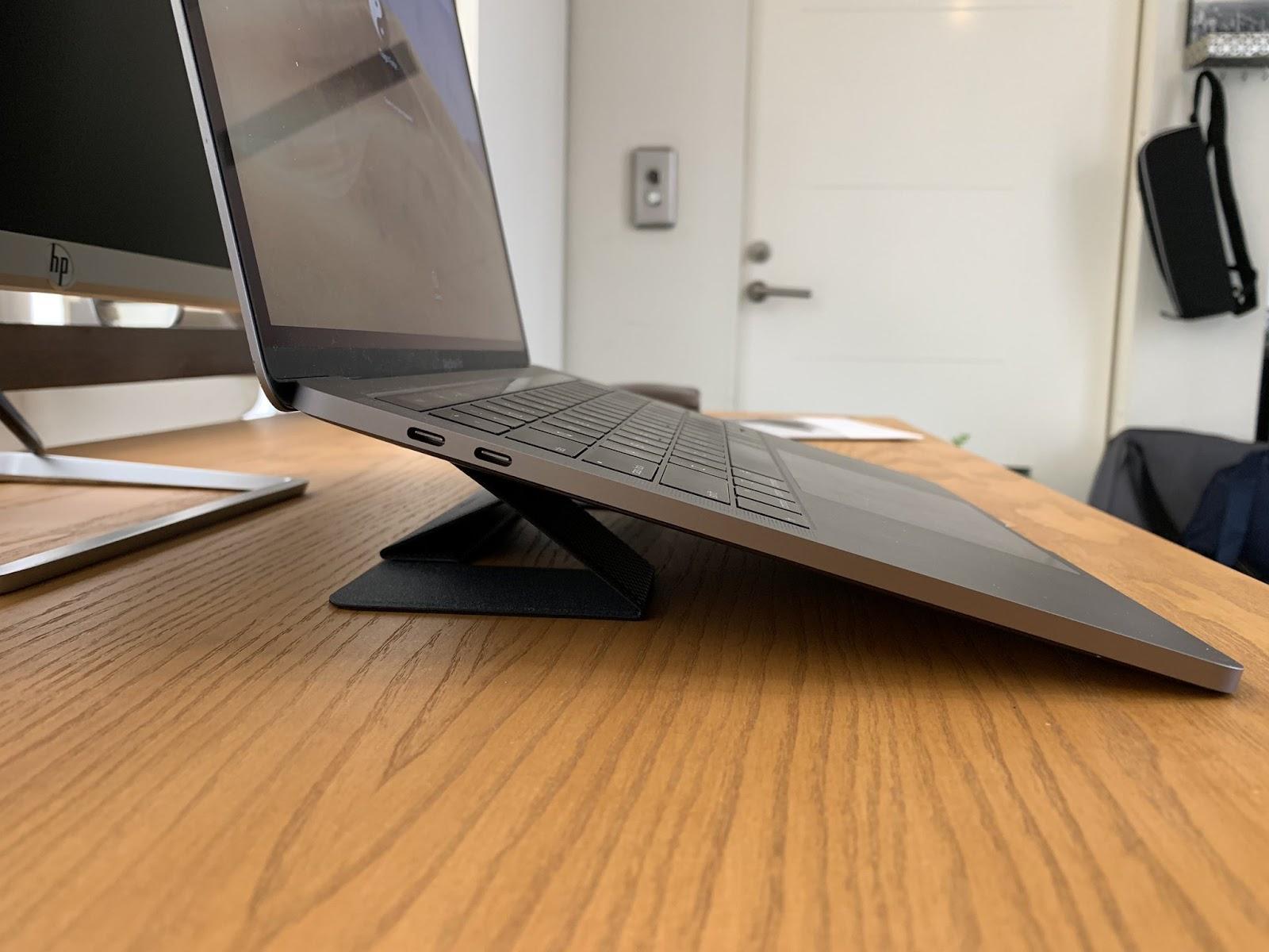 A laptop stand for lesser body aches.