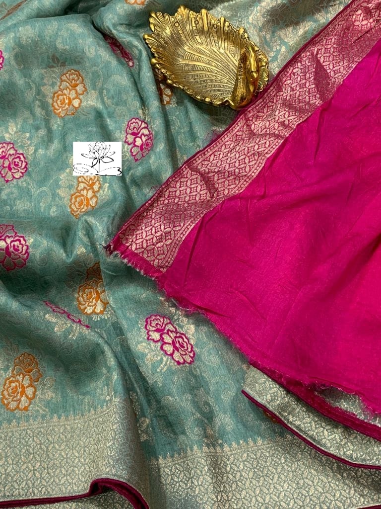 Banaras pure Moonga crep silk allover weaving meenakari motifs saree