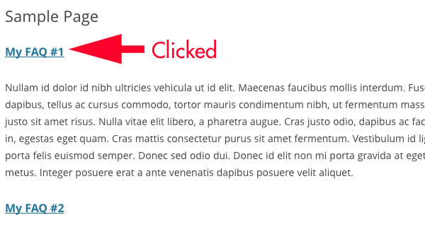 Interface de usuário do plug-in de perguntas frequentes do WordPress
