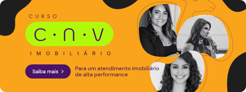 Botão com um link que leva o usuário para a página do curso de Comunicação Não-Violenta voltado para o mercado imobiliário