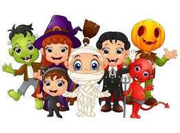 Children in Halloween costumes
