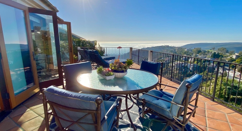 The view from a balcony in Temple Hills, Laguna Beach, CA.