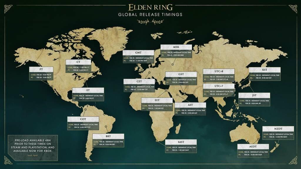 Elden Ring Global Release Timings Schedule Revealednbsp Elden Ring Global Release Times