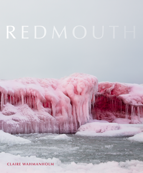 Cover of "Redmouth" by Claire Wahmanholm: pinkish-red icebergs under a gray sky
