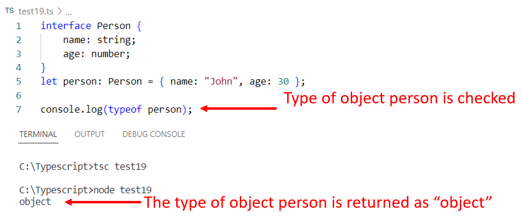 What type is an object in TypeScript?
