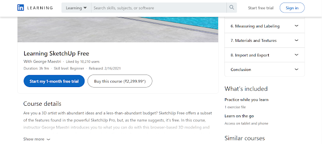 Learning SketchUp Free by LinkedIn Learning