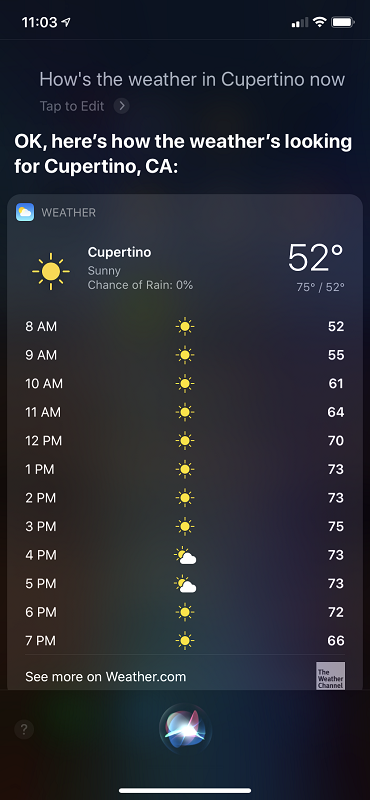 Siri Weather UI