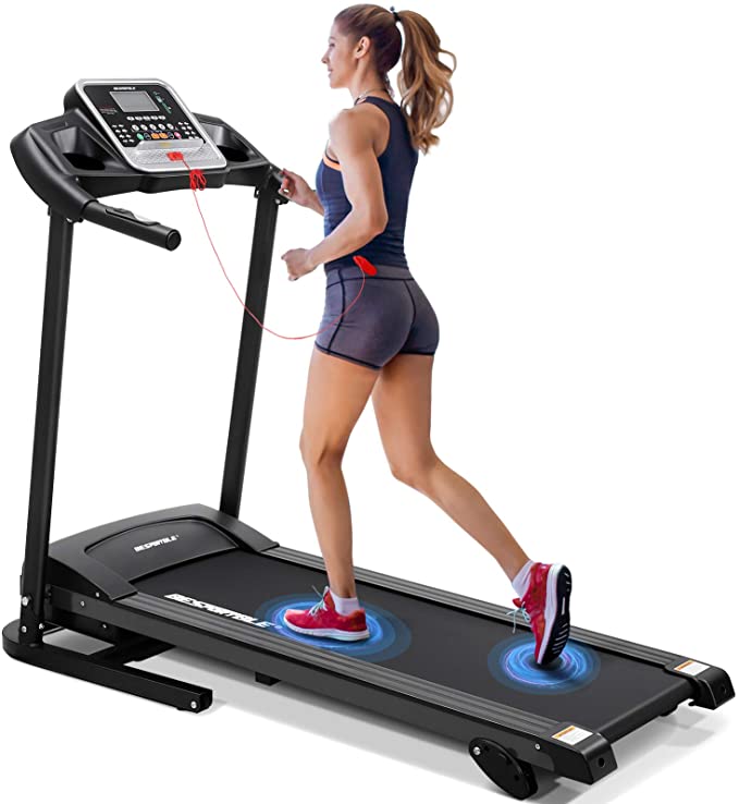 Garneck Folding Treadmill,2.0HP Electric Treadmill Motorized Treadmill Walking Running Jogging Treadmill Health & Fitness Smart Treadmill with 264lbs High Weight Capacity for Workout Exercise Fitness