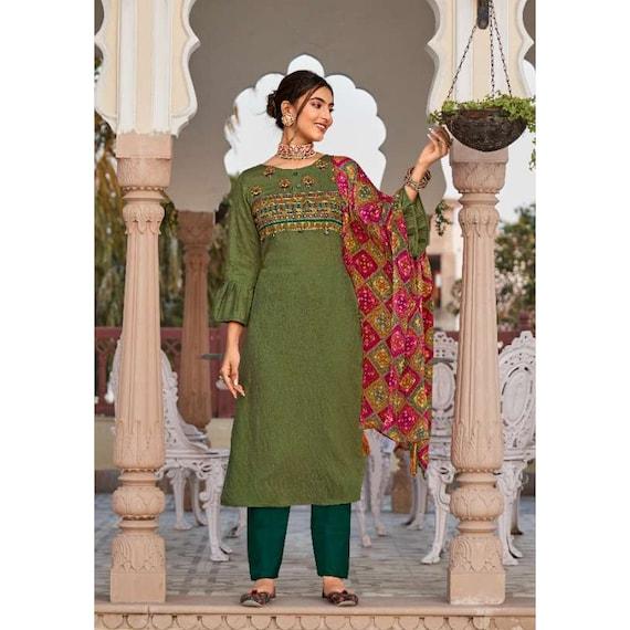 Buy Indian Women's Wear Salwar Kameez Bandhani Dupatta Dresses Online in  India - Etsy