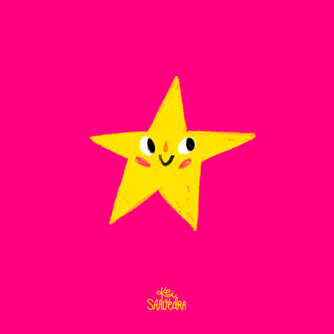 yellow star on spinning on a pink background