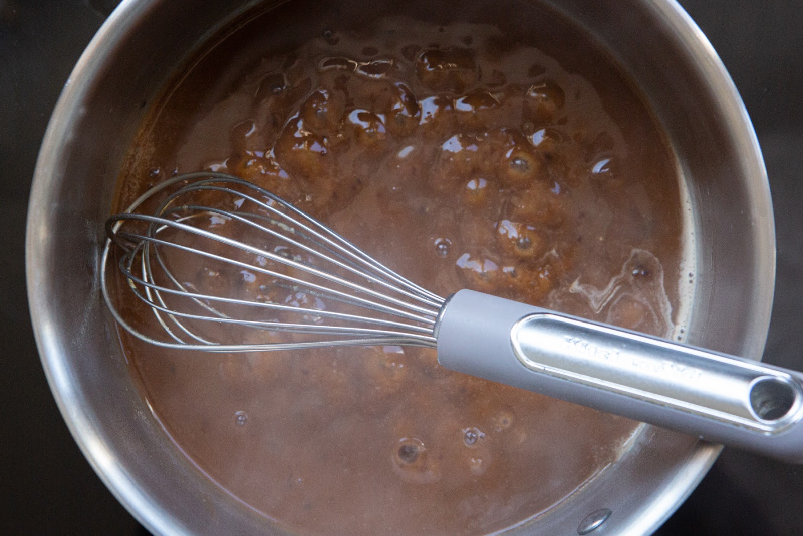 gravy for breakfast poutine being prepared