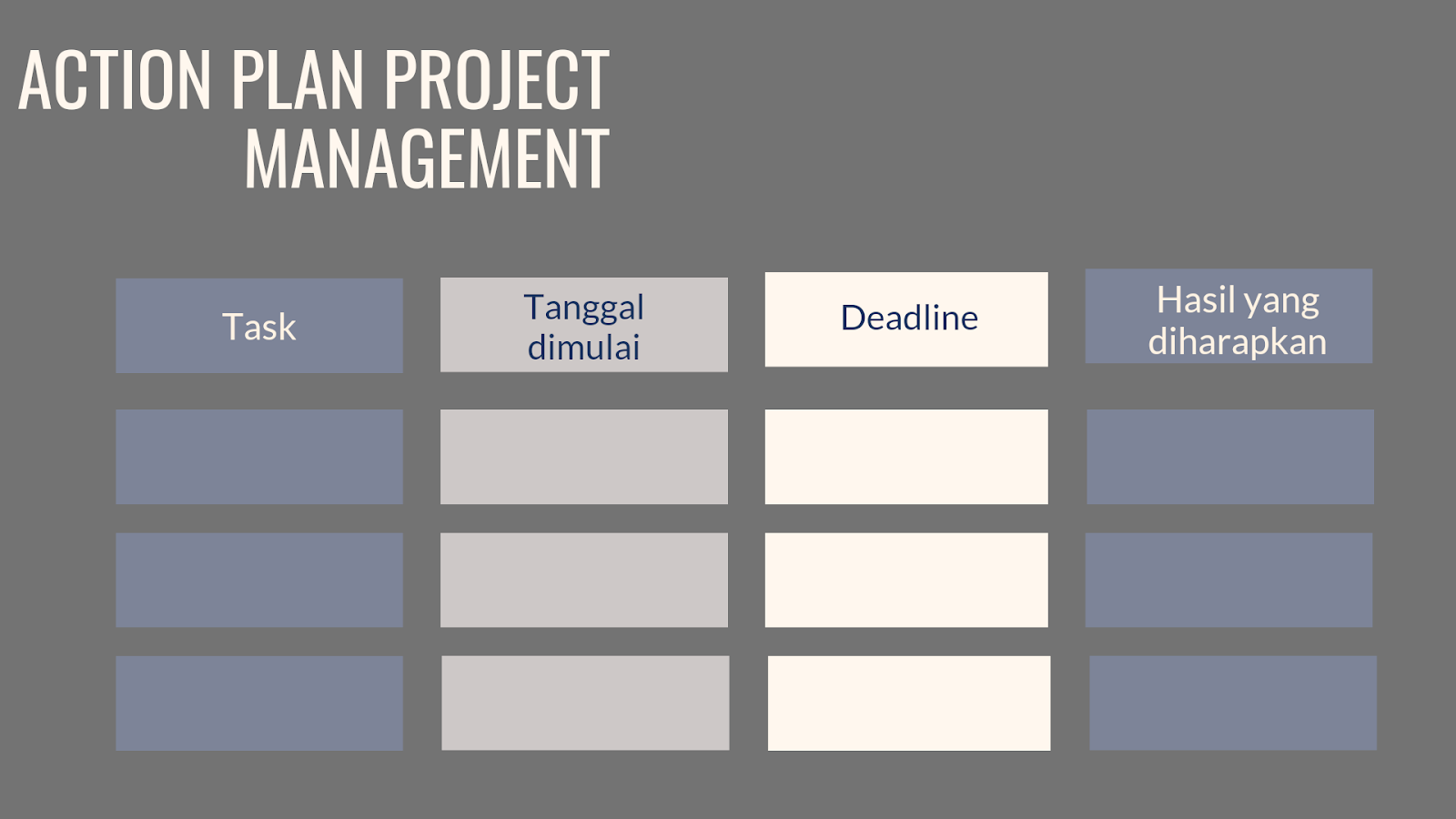 contoh action plan project management
