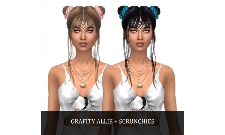 Grafity Allie’s Hair + Scrunchies TS4 CC