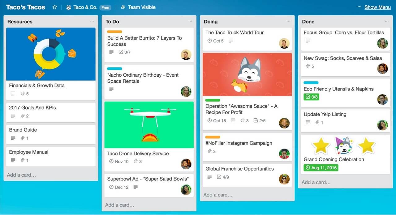 Trello là một trong số những phần mềm quản lý dự án được xây dựng trên phương pháp Kanban