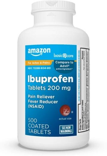 lower back pain relief products Basic Care Ibuprofen Tablets Safercures.com Image Source: Amazon.com 
