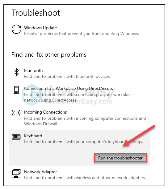 You could fix your gaming keyboard issues by using the Windows troubleshooting feature.