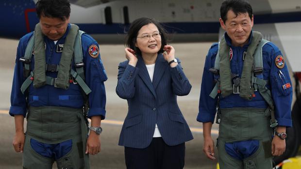 今年6月22日，台灣總統蔡英文曾前往台中參觀台灣空軍訓練情況。（路透社資料圖片）