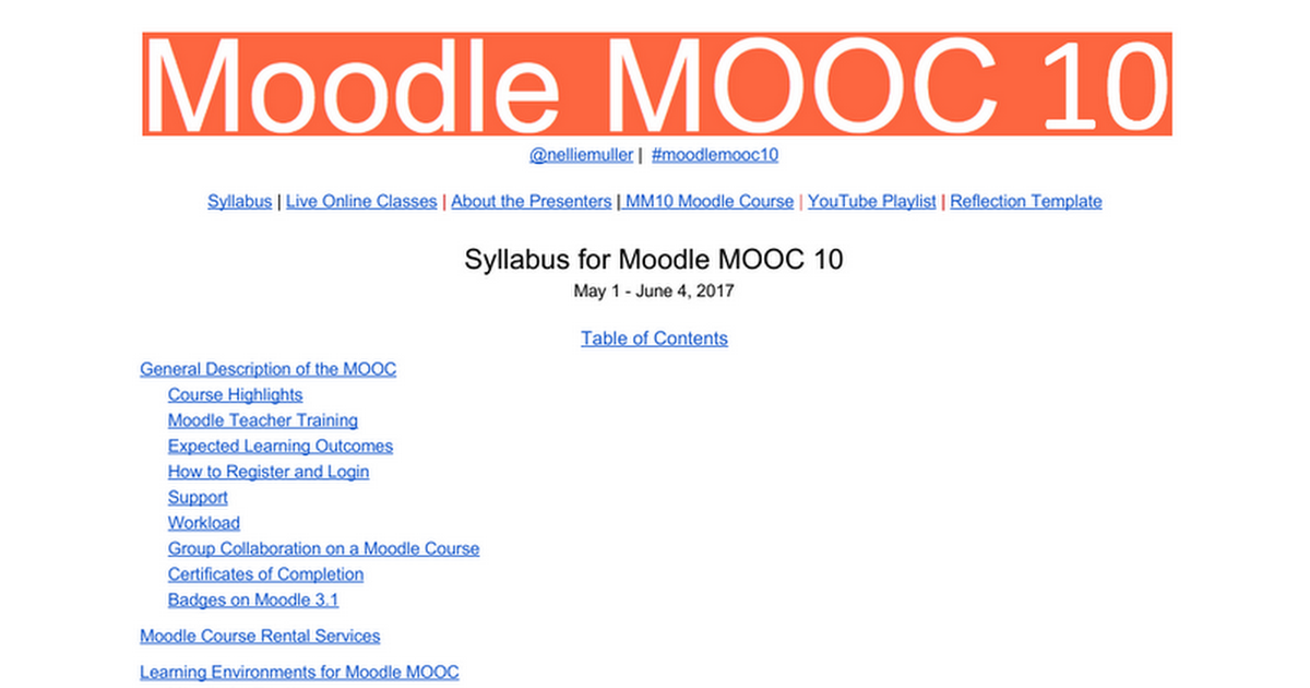 Moodle MOOC 10 May 2017