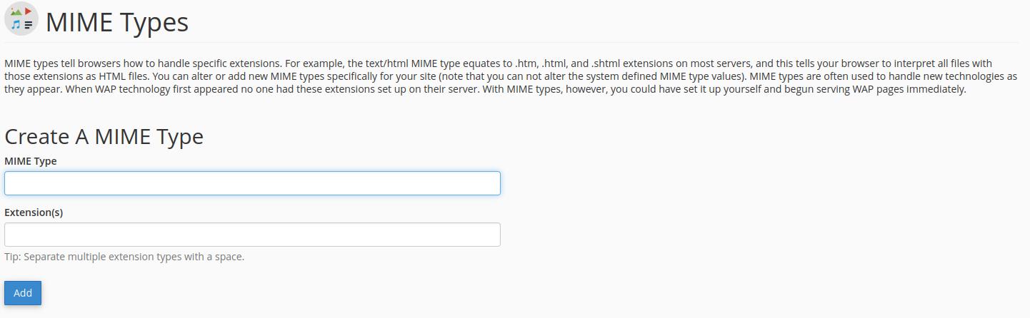Mengenal MIME Types di cPanel