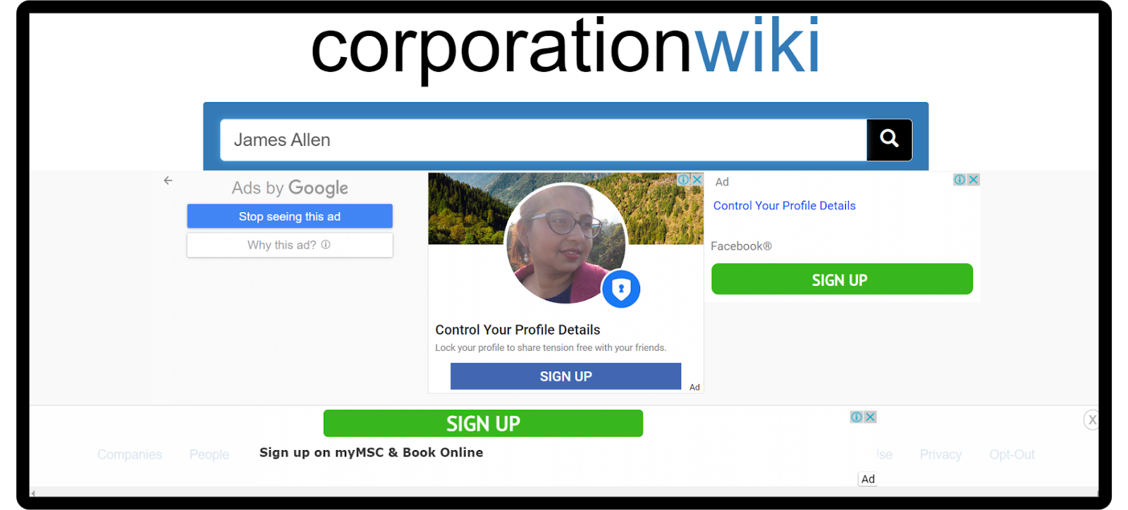 Corporation Wiki opt out step 1