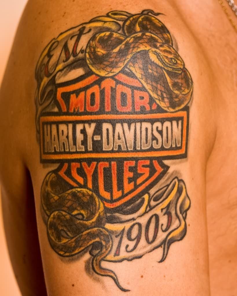 ลายสัก harley davidson หัวไหล่2