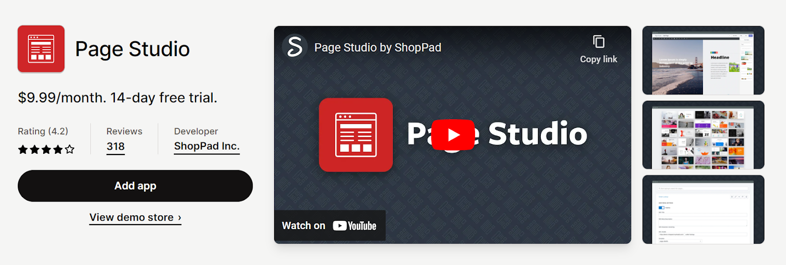 PageStudio landing page builder app