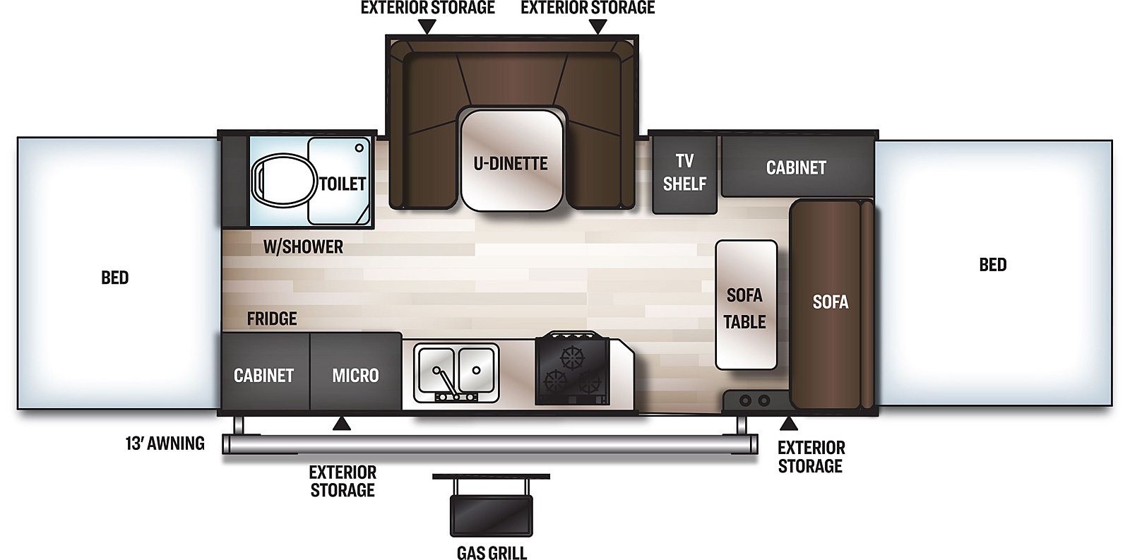 forest river rockwood hw296 floor plan