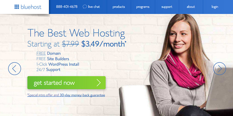 Hospedagem Bluehost $ 3,49