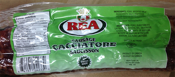 REA Sausage Cacciatore - Sweet (variable weight)