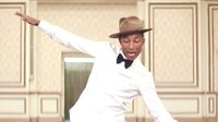 Pharrell in the music video "Happy."