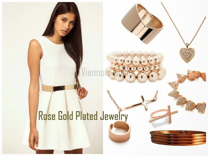 rose gold plated jewelry sets