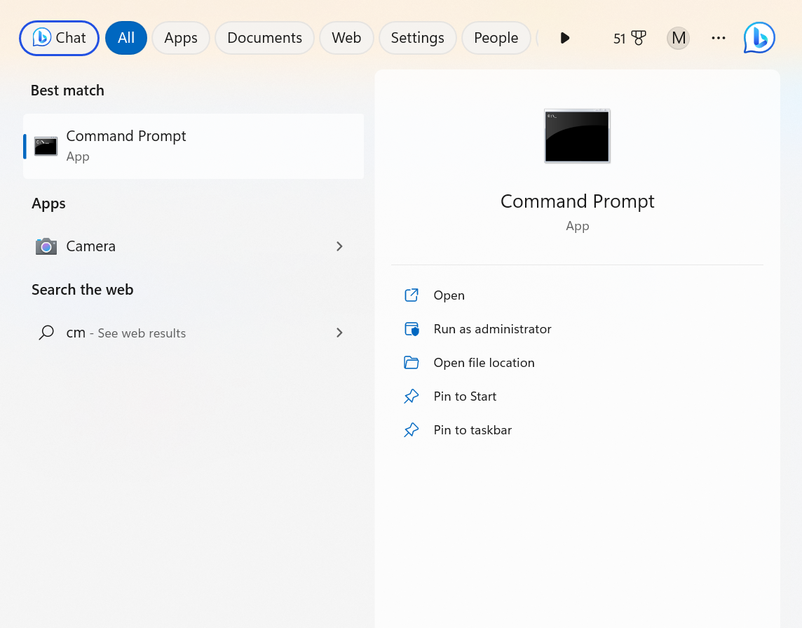 Open Command Prompt on your Windows PC