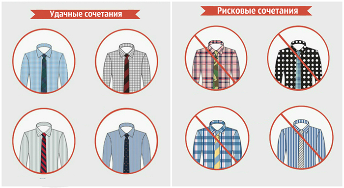 комбинирование галстука и рубашки