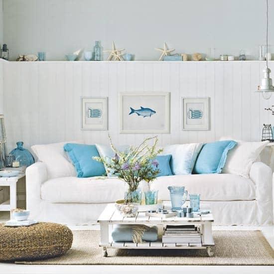 Living room decorating ideas in nautical decor