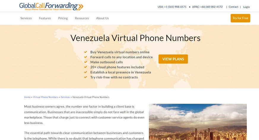 globalcallforwarding Venezuela Virtual Phone Number