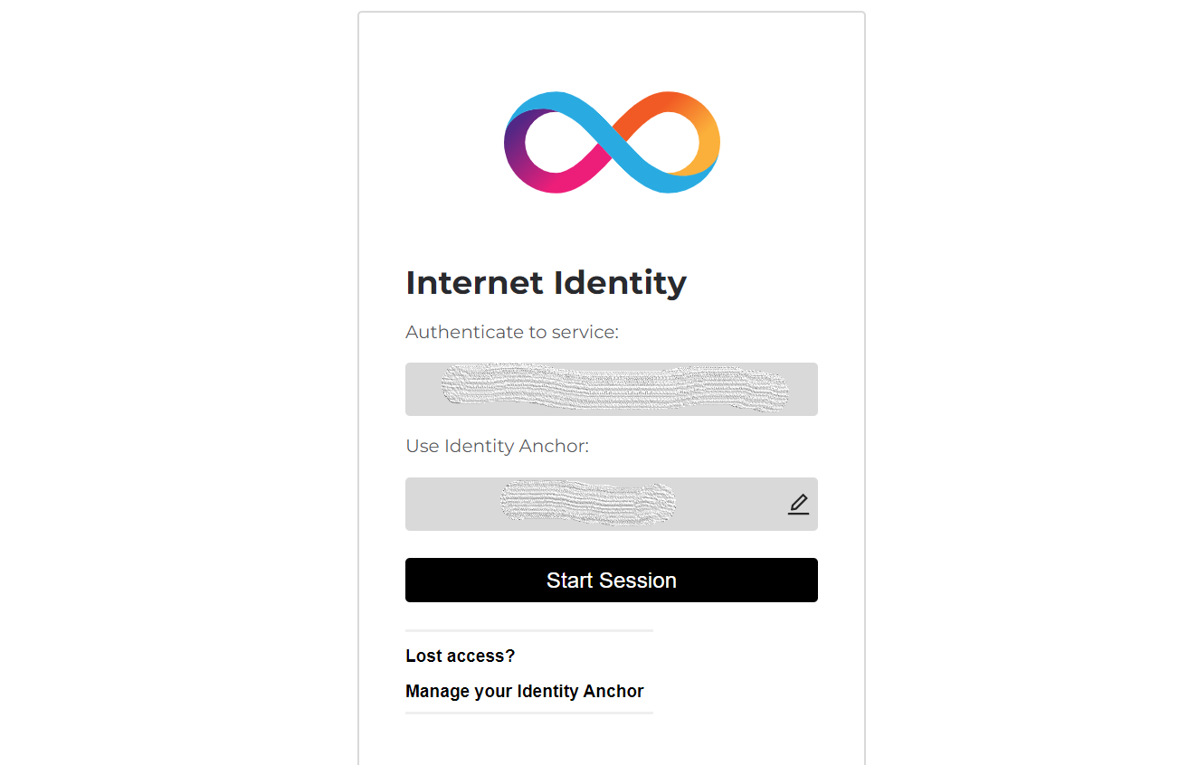 Internet Identity của mạng lưới Dfinity
