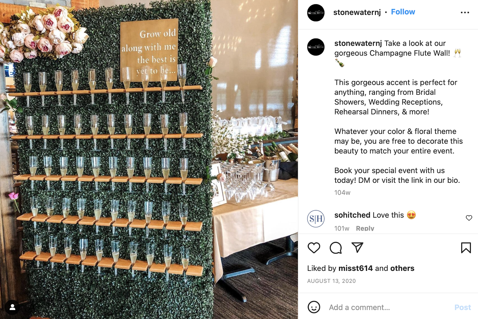 photo of champagne flute wall