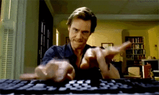 GIF of man typing very quickly