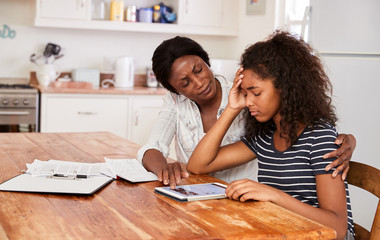 Mother and Daughter worried suffering from Math Anxiety