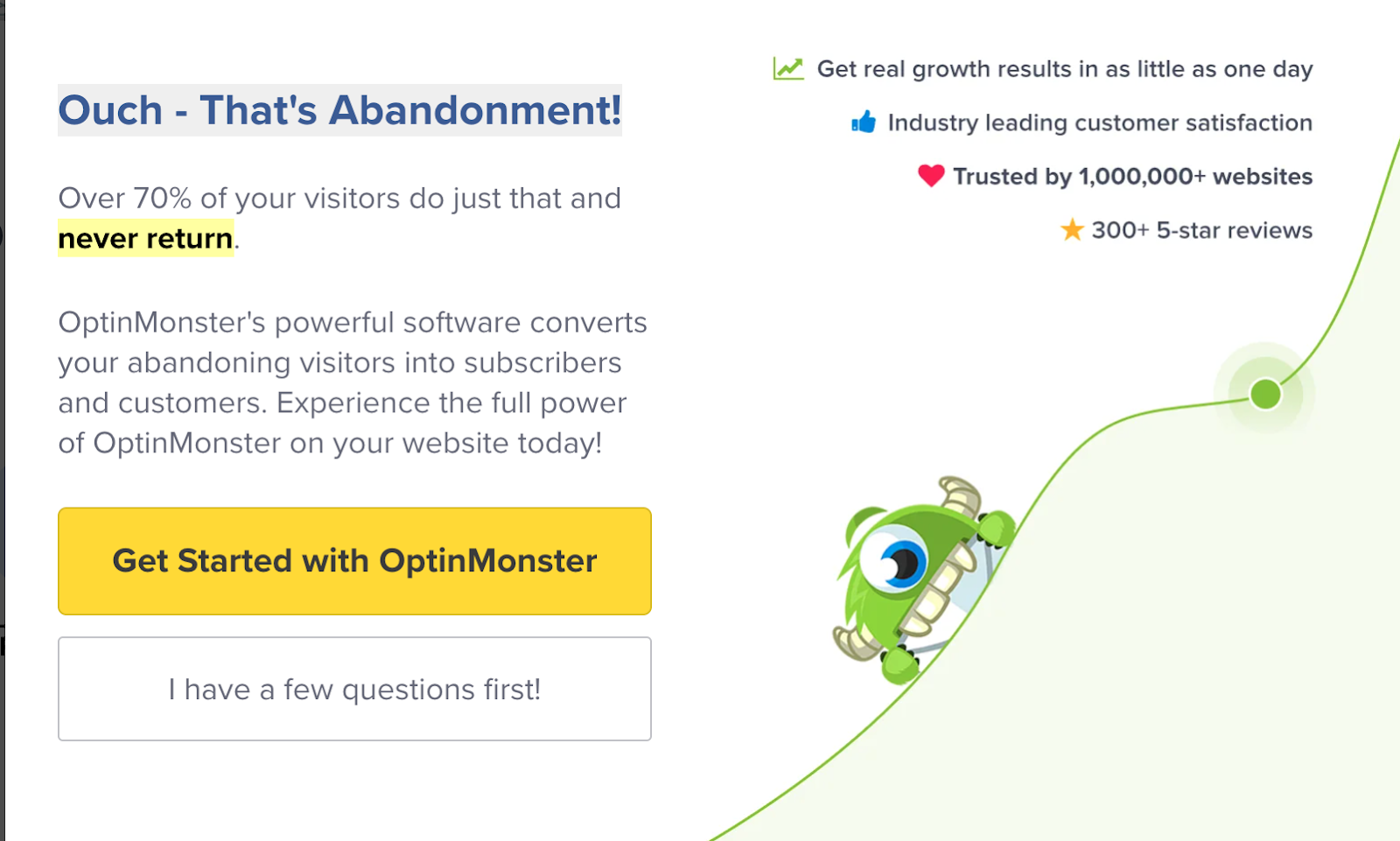Follow up page on OptinMonster 