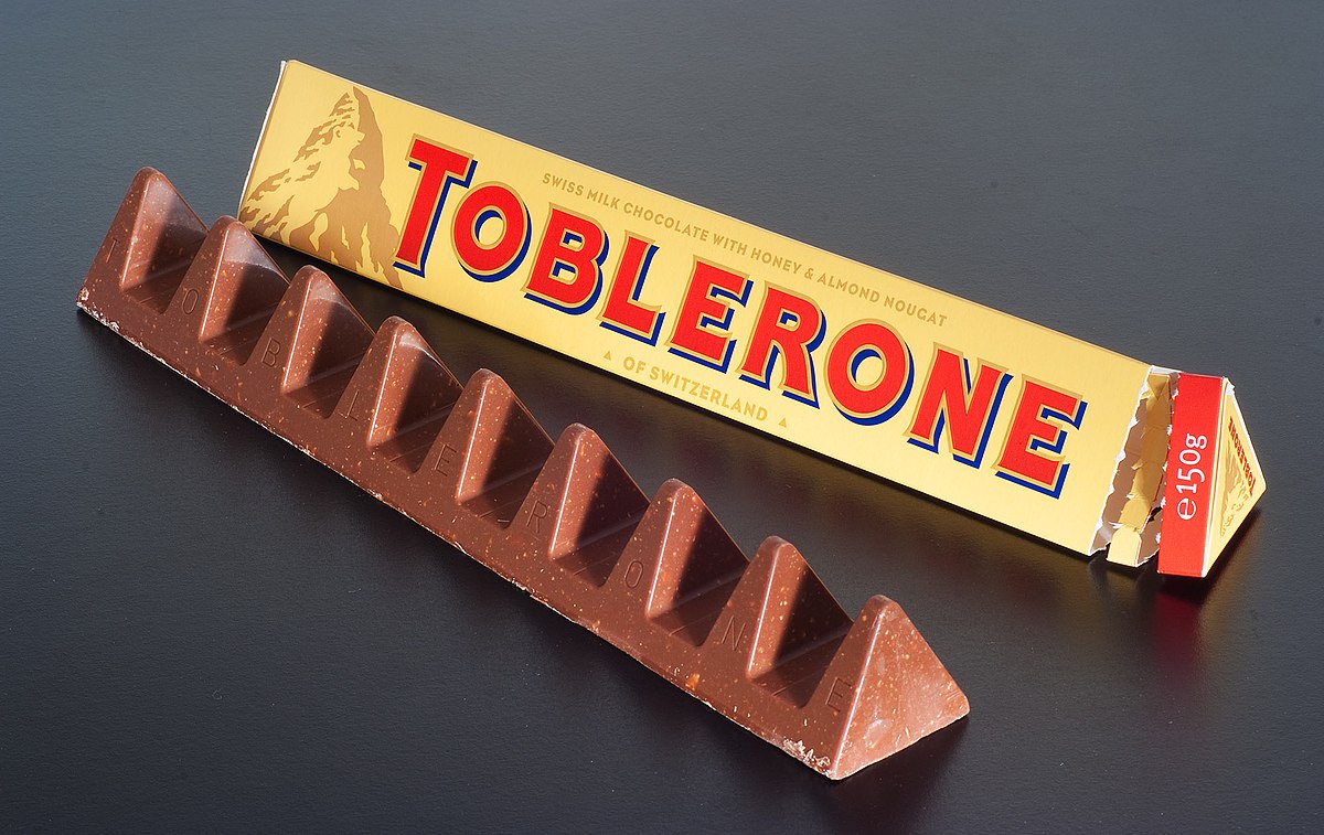 Toblerone candy bar and packaging 