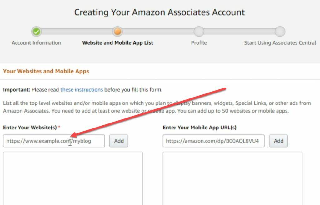 موقع حساب Amazon Associates