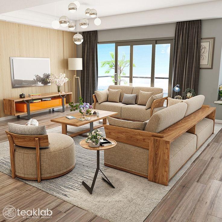 Buy Modern Country Design Teak Wood Sofa Set Online | TeakLab | Living room  sofa design, Wooden sofa set designs, Wood sofa