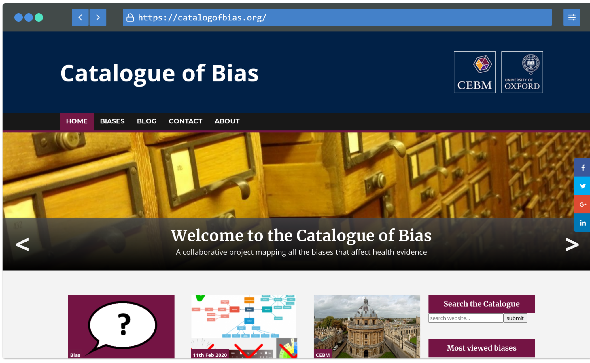 screenshot a calalogue of bias