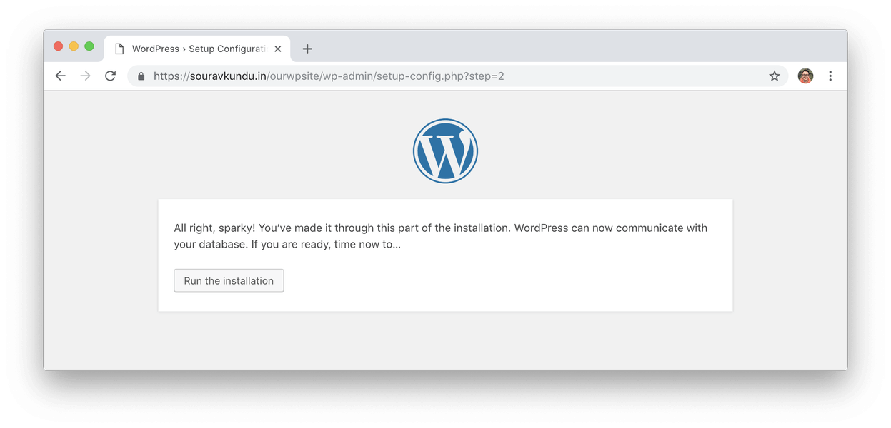wordpress 5 phút cài đặt 4 chạy cài đặt