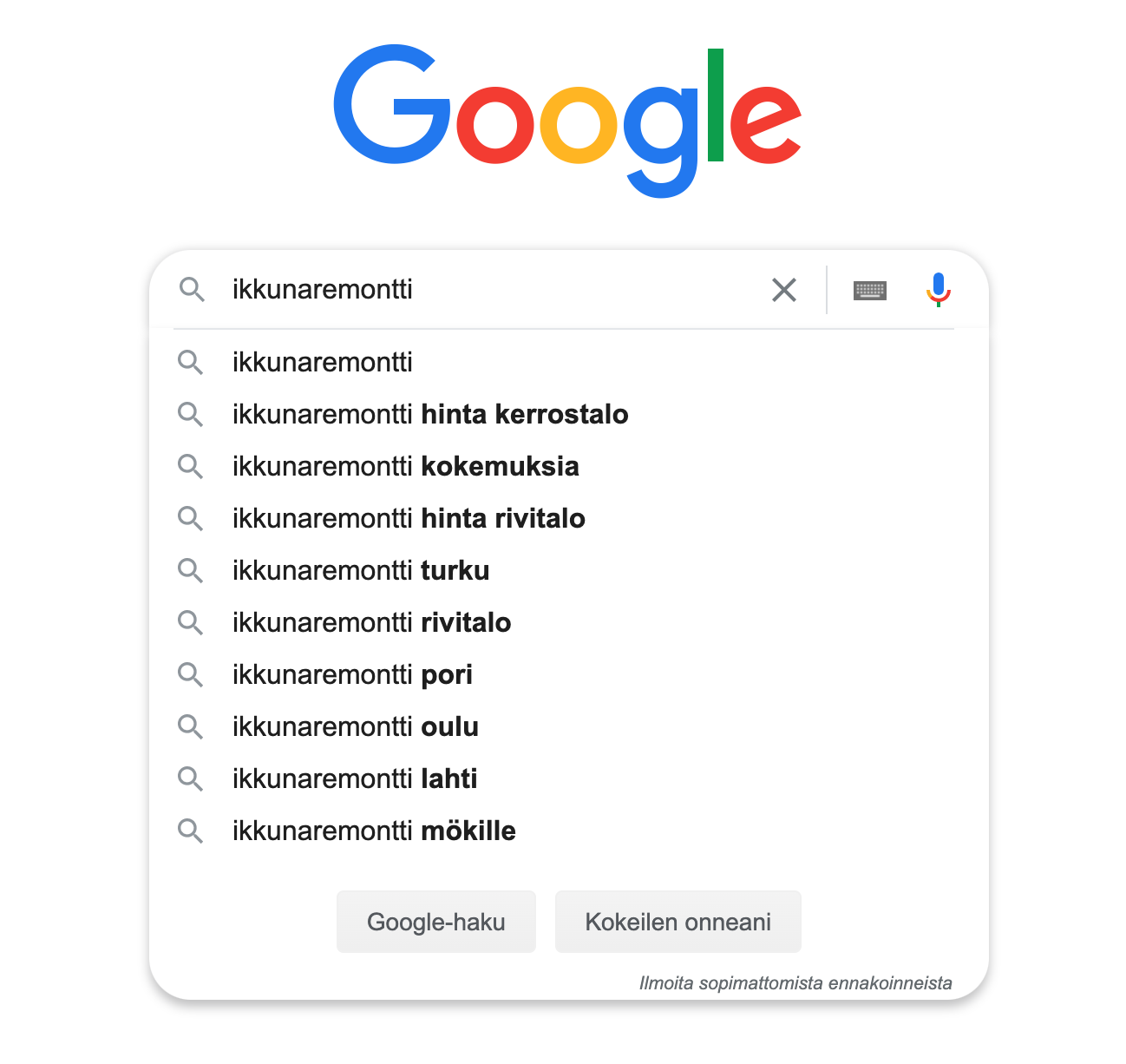 SEO työn apuna Google