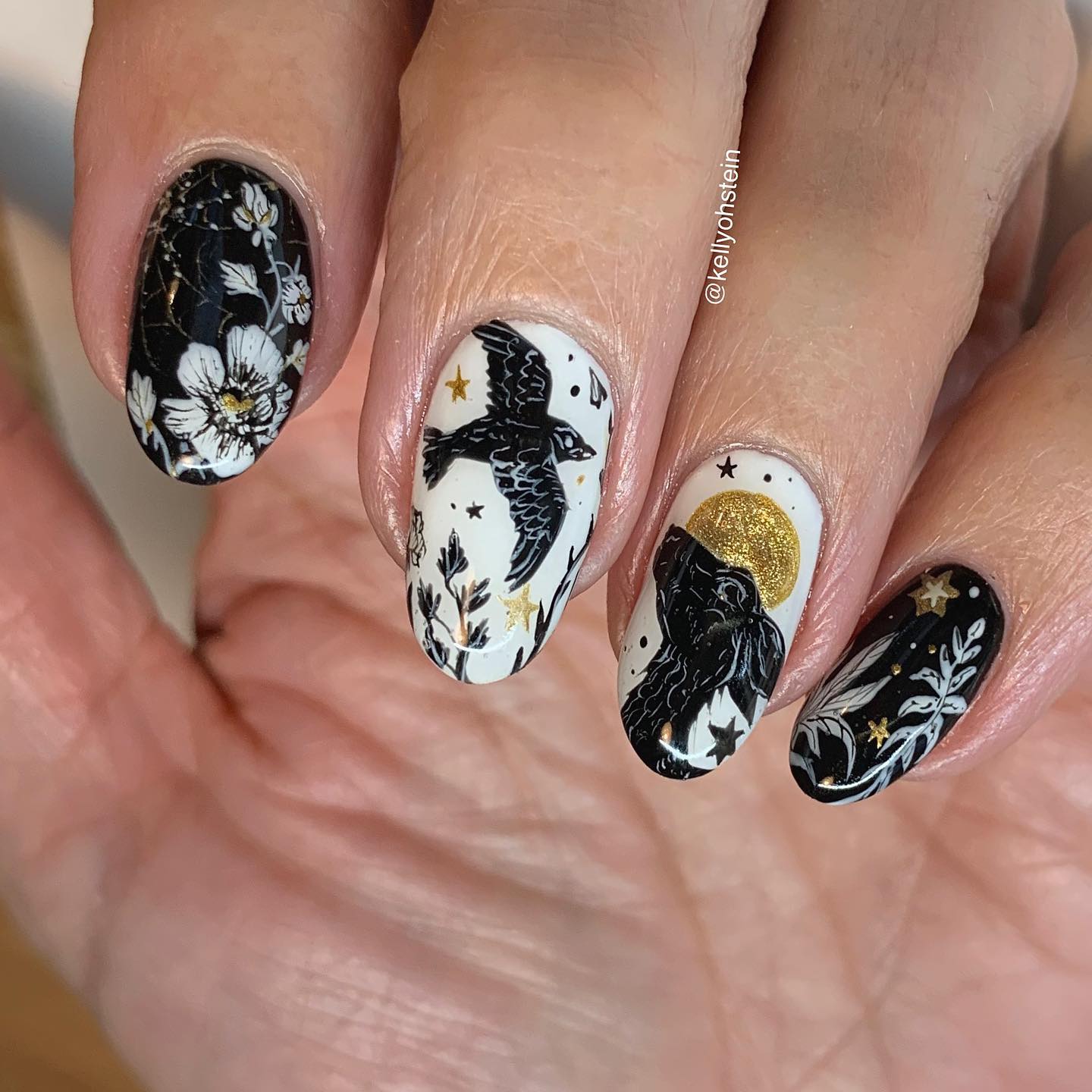 Goth Forest Nail Design