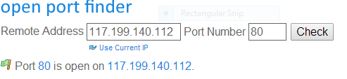 Check if Port is Open for outside world.