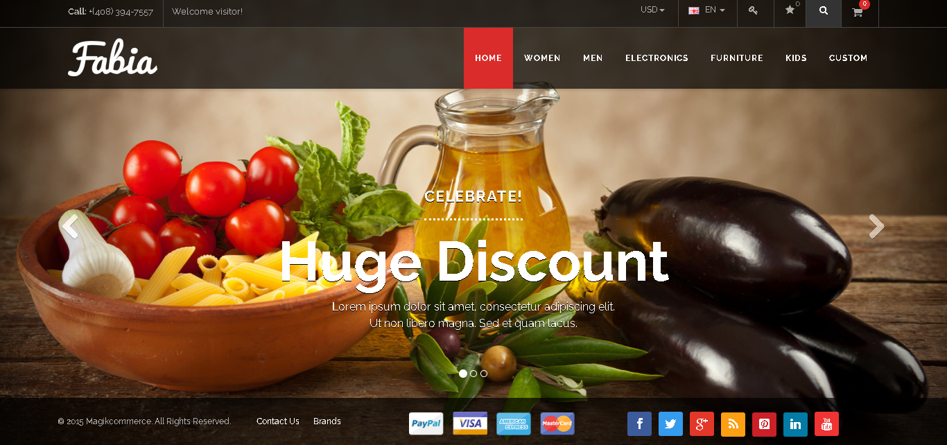 Restaurant opencart theme fabia